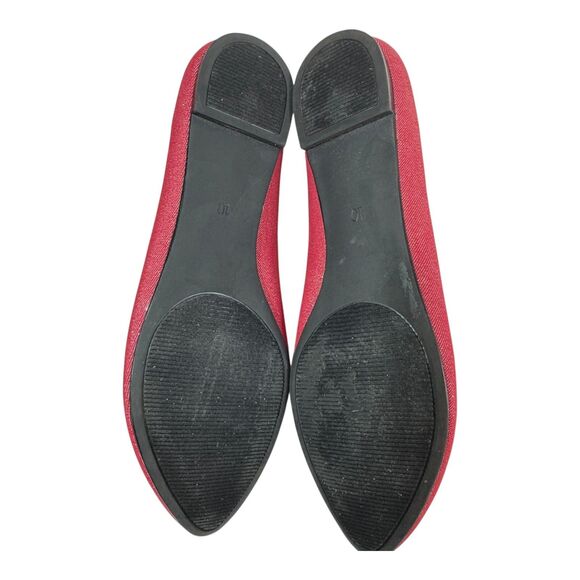 Coach and Four Red Metallic Melitta Ballet Flats Shoes Women's Size 10 Sparkly - Picture 6 of 16
